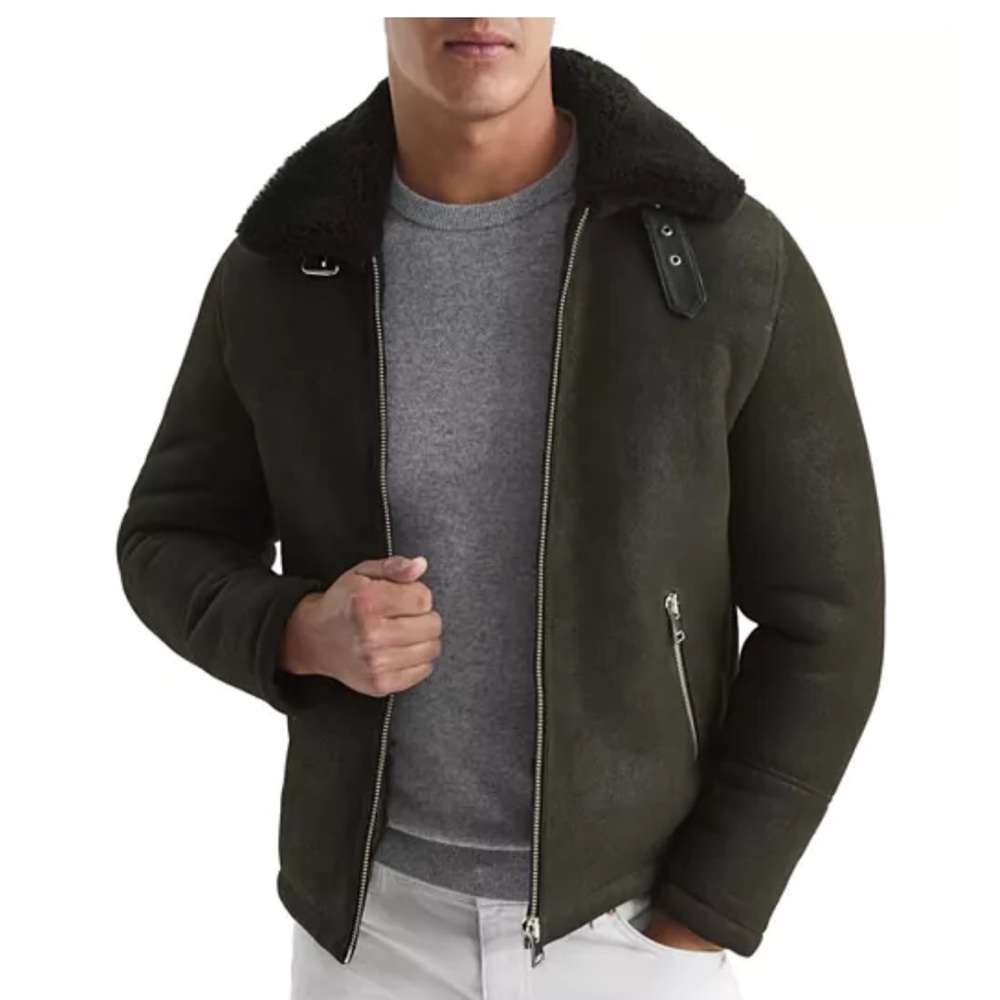 River Island Dark Green Bomber Jacket